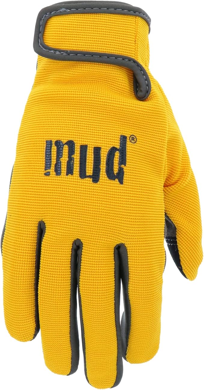 Women's Synthetic Leather Palm Garden Gloves, Touchscreen Capable, Abrasion Resistant, Hook and Loop Closure