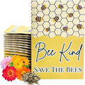 Wildflower Seed Packets Bee Kind Party Favors (Pack of 30) - Bee Friendly & Pollinator Wildflower Seed for Planting Gardening (Bee Kind Yellow Honeycomb)