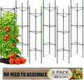 6 Pack Tomato Cage for Garden, 48 Inches Metal Garden Stakes, Plant Support Cages Trellis for Garden and Pots, Tomato Trellis for Potted Plants, Trellis for Climbing Plants Outdoor,Green