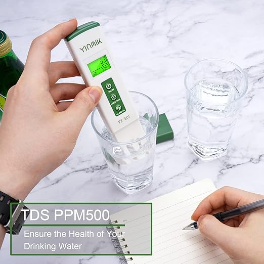 YINMIK pH Meter TDS Tester Combo Swimming Pool pH Tester,Professional pH PPM Meter for Swimming Pool SPA Hydroponics Aquarium Household Drinking Homebrew