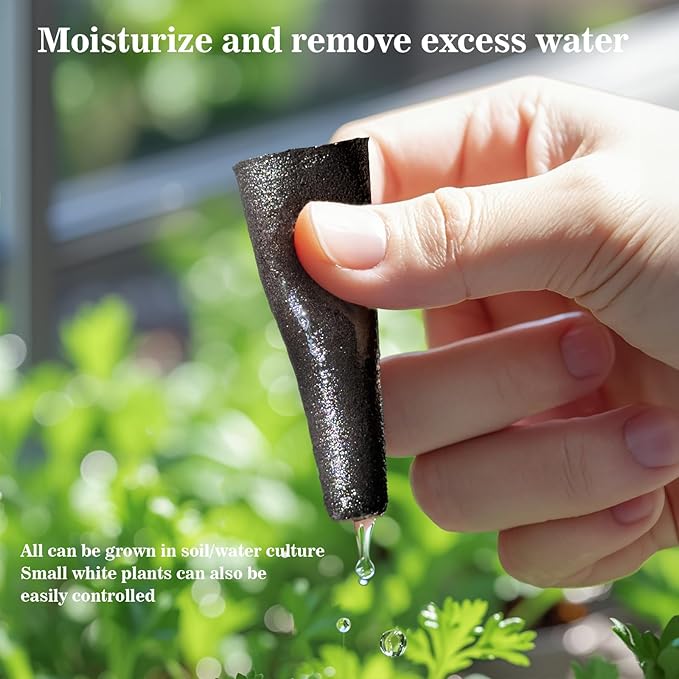 Doter 100 pcs Grow Sponges for Hydroponics Compatible with AeroGarden, Hydroponics Growing System Pods, General Hydroponics Rapid Rooter, Starter Plug for Seeds or Cuttings