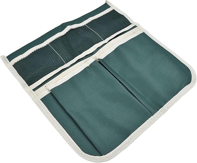 Zerodis Garden Toolkit Bag 4 Large Pockets Oxford Cloth Hanging Organizer with Side Trolley Mount for Gardening Tools and Accessories Garden Stool Storage
