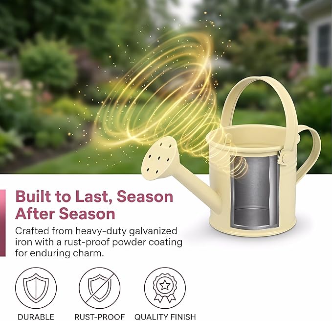 DOITOOL Small Metal Watering can for Kids Pink Mini Flower Watering Pot with Long Spout Portable for Indoor and Outdoor Plant Care