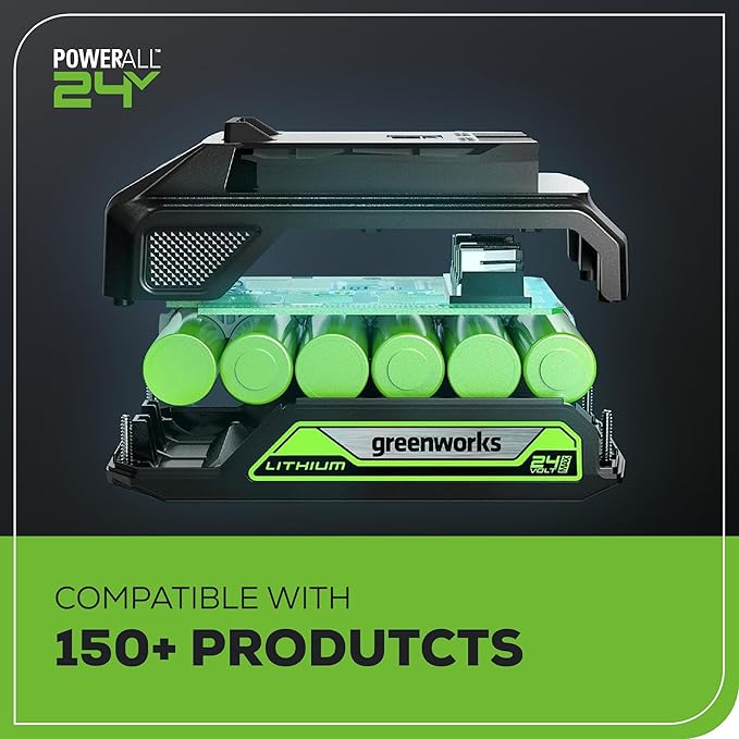 Greenworks 24V 6" Mini Chainsaw Cordless , Small Cordless Handheld Saw, 2.0Ah Battery and Charger Included, for Tree Trimming and Pruning