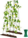 48 x 18 Cucumber Trellis, Foldable Metal A-Frame Trellis for Raised Beds, Small Garden Plant Support for Cucumbers, Peas and Climbing Vegetables