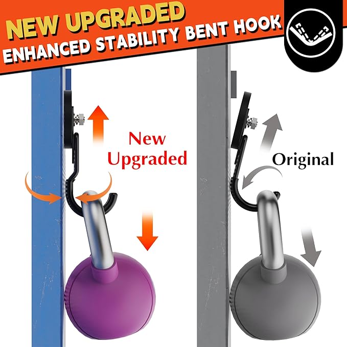 ULIBERMAGNET New Upgraded Garage Magnetic Hooks, 2 Pack Black Heavy Duty Large J Hooks with Magnet, Black Strong Anti-Slip Coating Magnet Hooks for Garden Tools, Ropes,Drill,Metal Cabinet,Pegboard