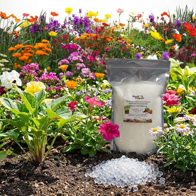 Water Storing Crystals – Commercial Grade Soil Additive & Moisture Retainer – Potassium Polyacrylate Super Absorbent Polymer for Plants, Gardens & Lawns (1)