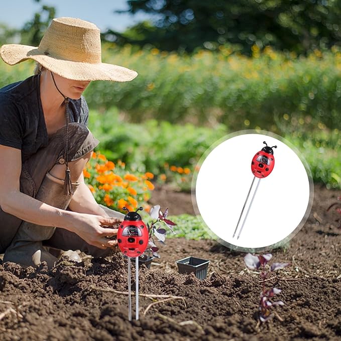KALLORY 3-in-1 Soil Tester Soil Test Kit Garden Tool Moisture Ph and Light Measurement for Lawn and Outdoor Plant Monitoring