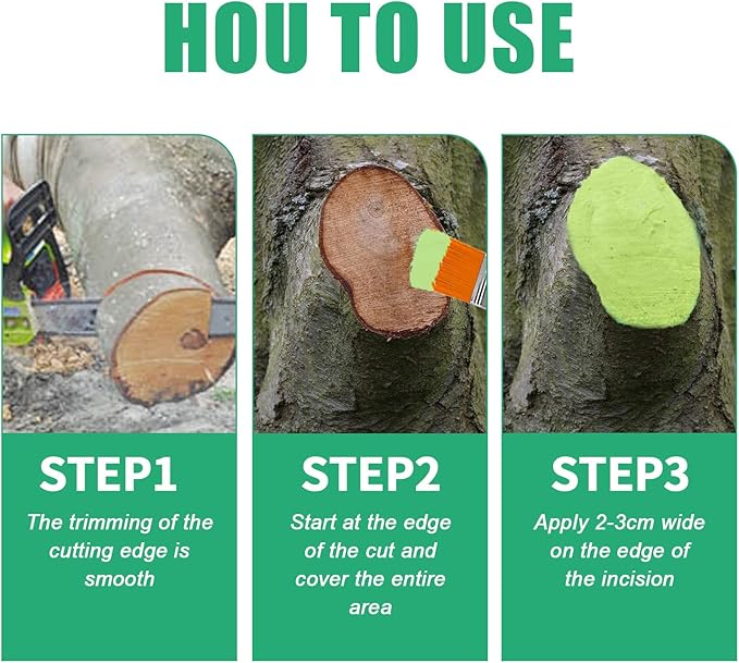 Tree Wound Sealer, Tree Pruning Sealer, Tree Grafting Supplies, Tree Wound Sealer Healing Paste, Bonsai Cut Paste, Pruning Sealer And Tree Wound Dressing for Trees, Shrubs, Roses (2Pcs*100g +2*Brush)