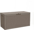 110 Gallon Resin Deck Box Outdoor Storage Box Waterproof for Patio Furniture,Outdoor Cushions,Garden Tools and Pool Supplies（Grey）