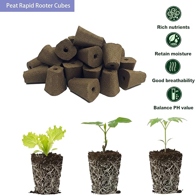 Seedling Starter Kit,40-Cell Seed Starter Tray with Huminity Domes 20,5'', Grow Light for Seed Starting, Natural White Spectrum LED Grow Lamp Stand with Outlet Timer,Rapid Rooter Soil