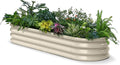 Galvanized Raised Garden Bed 6x2x1ft - 12" Tall Metal Planter Box for Outdoor Plants, Vegetable, Herb with Durable Steel & Rot Resistant, Small Flower Bed for Balcony and Patio - Sand Beige