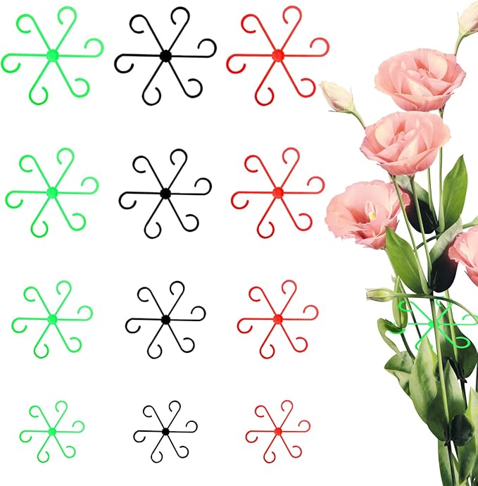 12 PCS Plant Stem Support, Reusable Stem Holder, Different Sizes Plant Support Ring