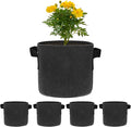 M METERXITY 5-Pack Plant Grow Bags 2 Gallon Grow Bags 300G Thickened Fabric Pots with Durable Handles Plant Garden Grow Pots for Fruits/Vegetables/Flowers/Plants [Black]