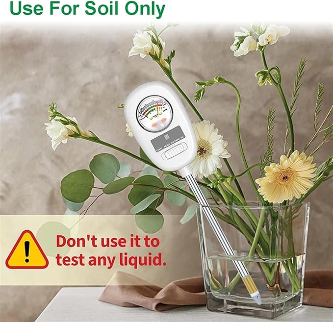 Soil Tester Moisture/Light/PH/Nutrient 4-in-1 High Precision Soil PH Meters For Gardening, Potted Plants, Lawn(1 PCS)