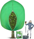 Winter Plant Covers Freeze Protection - 118" x 118" Extra Large Frost Blankets for Plants Tree Shrubs Cloth Anti-Freeze Protector Drawstring Bags Jacket for Outdoor Plants (3.2 oz/yd²)