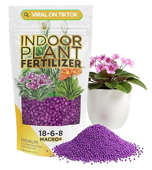 Indoor Plant Fertilizer Pellets 18-6-8 Slow Release Macro+ Formula – Long-Lasting Plant Fertilizer for Seedlings & Mature Plants | Multi-Purpose Blend & Gardening Supply, 5.2 oz Resealable Bag