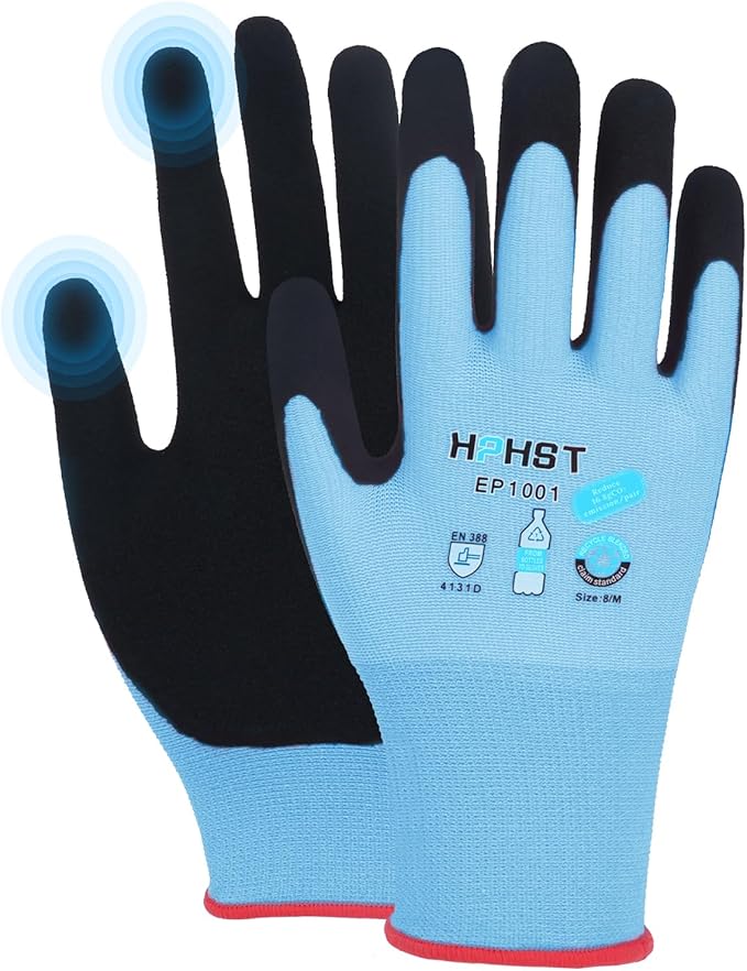 Work Gloves for Women, Eco Friendly Safety Work Gloves with Breathable Rubber Coated, Smart Touch,3 Pairs