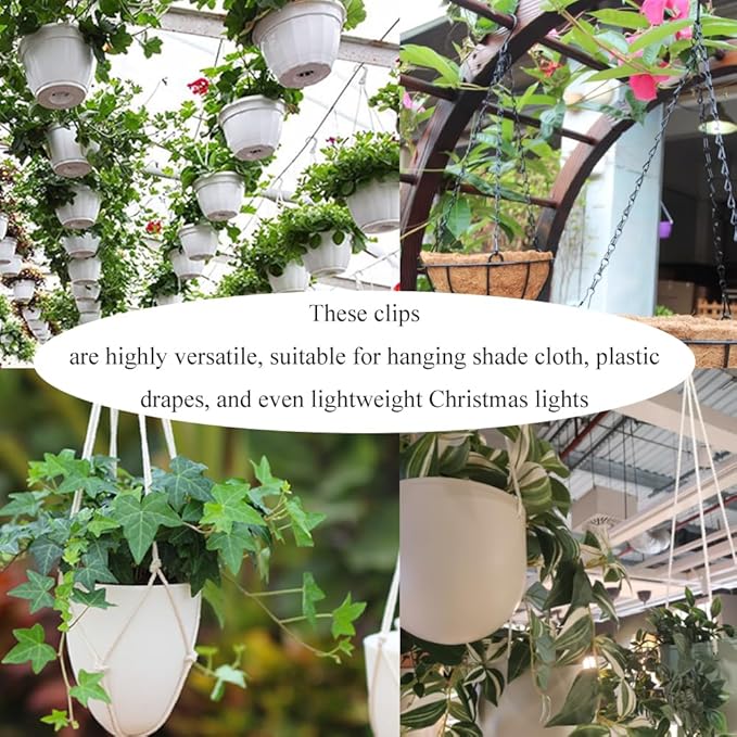 Greenhouse Twist Clips Green Plastic Greenhouse Hooks Plant Hangers Greenhouses Shading Fixing Clips Track Hooks for Greenhouses Bubble Wrap Hole Diameter 0.32 inch 40 Pieces