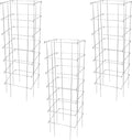 Garden Elements Square Tomato Cage, 58 Inch (Pack of 3) – Heavy Duty Galvanized Steel Plant Support, Collapsible Garden Trellis with 8-Leg Stability for Climbing Vegetables & Vines