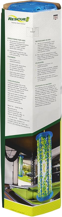RESCUE! Fly TrapStik – Indoor Hanging Fly Trap - 6 Pack