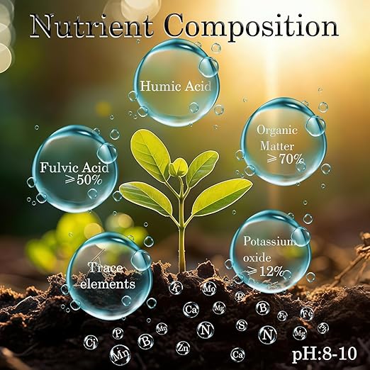 Premium Biochar Soil Conditioner 19.4oz, Soil Activator for Plants, Organic Bone Meal Fertilizer for Potted Seedling Composting, Humic Acid for Lawn for Houseplants, Gardens, Lawns