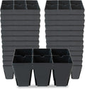 Epic Gardening Reusable Seed Starter Tray - 6 Cell/24 Seedling Starter Trays - Easy Watering, Indoor Greenhouse, Plant Starter, Gardener-Friendly for Seedlings | UV-Treated & BPA-Free - Black