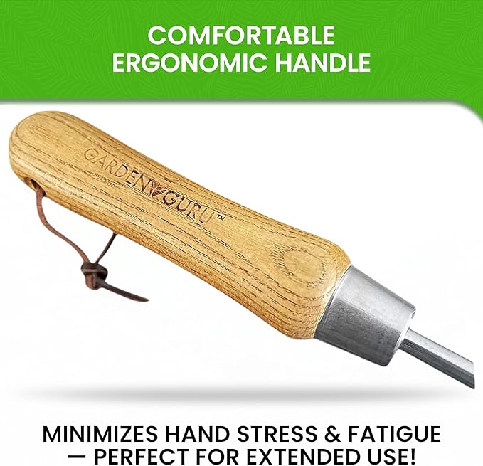 Garden Guru Eco Hand Cultivator Rake Tiller Tool- 100% Recycled Stainless Steel - Rust Resistant - FSC Certified Wood Ergonomic Handle - Great for Gardening Cultivating Loosening Weeding (2 Pack)