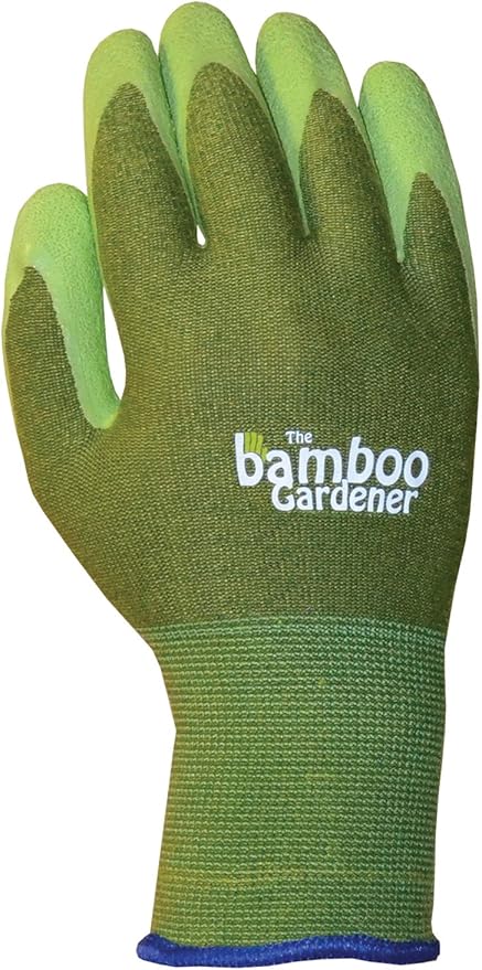 Bellingham C5301L The Bamboo Gardener Work Gloves, Made of Sustainable Bamboo Rayon Fiber, Durable Natural Rubber Palm and Fingers, Large, Green