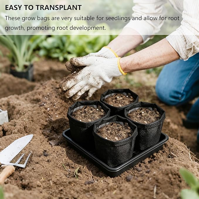 Belit 0.8 Gallon Plant Nursery Bags, 50 Pcs Non-Woven Grow Bags for Vegetable, Flower, Starting saplings
