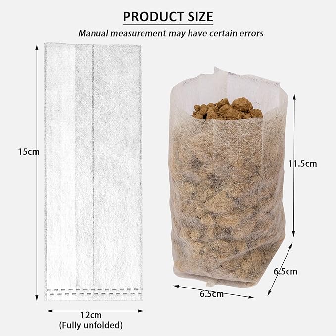 200 Pcs Plants Nursery Bags Non-Woven Seedling Grow Bags for Vegetables Flowers Fruits Trees Planting Transplant for Home Garden Pots (200, 12 * 15cm)