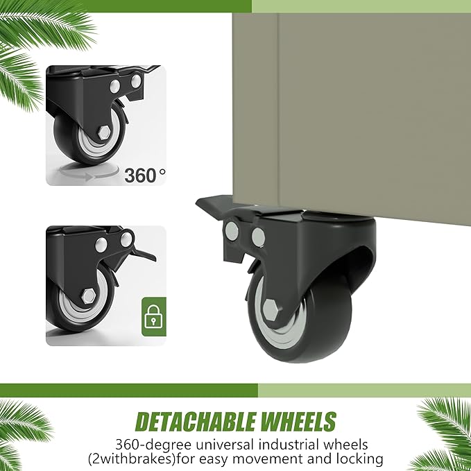 Casaphoria Metal Raised Garden Bed with Trellis and Wheels, 72"x47"x16" Arched Planter Box for Climbing Plants, Vegetables & Vines, Features Drainage Holes and Privacy Screen, Grey-Square