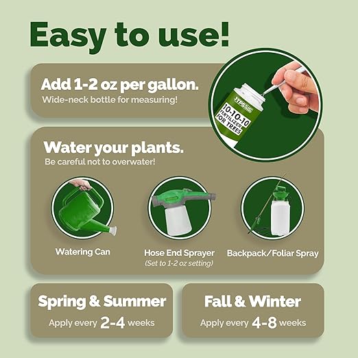 Liquid 10-10-10 Fertilizer for Trees and Shrubs, Triple Ten NPK Plus Iron and Micros, Liquid Plant Food 128 oz (1 Gallon)