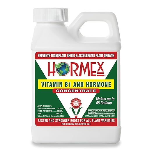 Hormex Rooting Hormone Concentrate with B1 – Root Growth Stimulator for Stronger, Thriving Plants - Prevents Transplant Shock - Hydroponics, Houseplants, Gardens, Trees, Fruits and Vegetables - 8oz