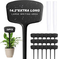 50 Pcs 14.2 Inch Plastic Plant Labels Tags T Type Plant Markers with Pen for Outdoor Indoor Garden Pot Herbs Flowers Vegetable (Black)