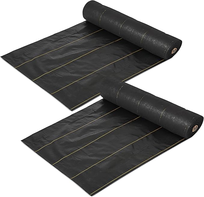 Dewitt 2-Pack Pro-5 Weed Barrier Fabric 5 oz, 6 x 250 Feet – Heavy-Duty Woven Landscape Ground Cover Mat for Raised Garden Bed, Greenhouse Gardening, Outdoor Landscaping, and Commercial Planting