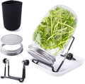Kikerike Seed Sprouting Jar Kit with 1 Wide Mouth Mason Jars Bean Sprouts Growing Kit Microgreens Growing Jar with Mesh Screen Lids Sprouter Sprouts Maker for Growing Broccoli, Alfalfa, Mung Bean