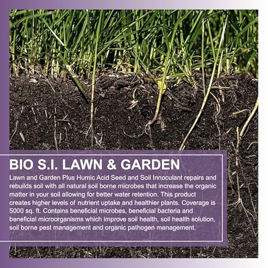 Bio S.I. Lawn & Garden Soil Conditioner – Microbial Soil Amendment for Moisture Retention & Soil Health – Quart Spray Bottle