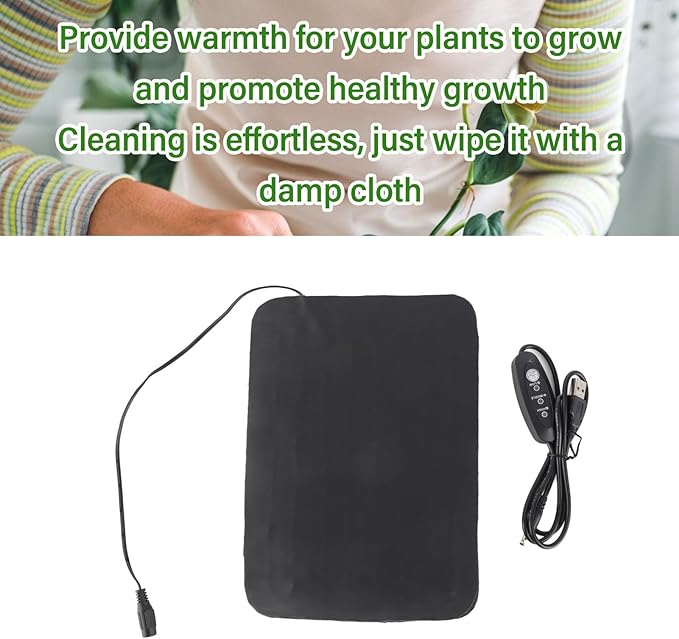 Seedling Heat Mat, 3 Gear Adjustable Temperature Warm Hydroponic Heating Pad Waterproof Heating Pad Plant Warmer for Germination, Indoor Gardening, Greenhouse