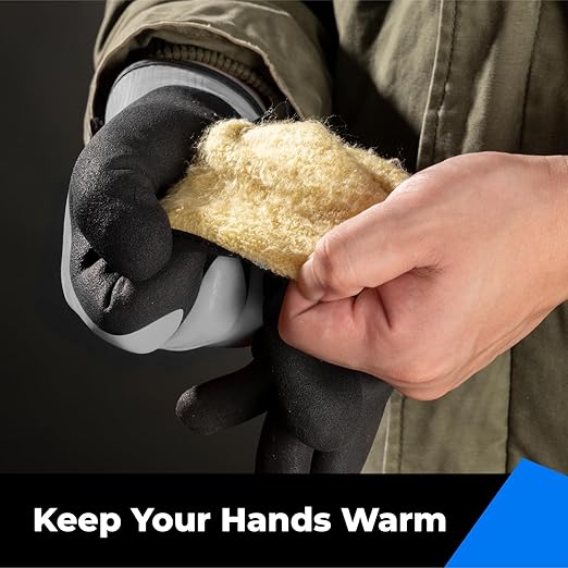toolant 100% Waterproof Gloves for Men and Women, Winter Work Gloves for Cold Weather, Touchsreen, Thermal Insulated Freezer Gloves, With Grip, Grey, Medium