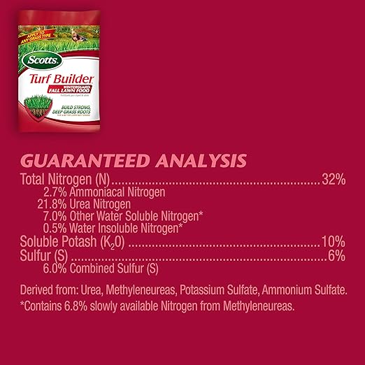 Scotts Turf Builder WinterGuard Fall Lawn Fertilizer for All Grass Types, 5,000 sq. ft., 12.5 lbs.