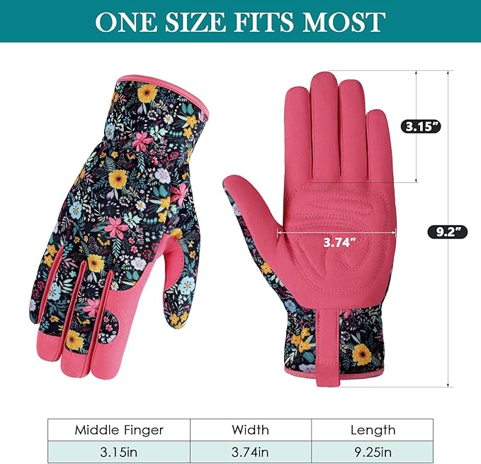 Trifabricy Gardening Gloves for Women, Breathable Leather Garden Gloves with Grip, Thorn-Proof Puncture-Resistant Work Gloves