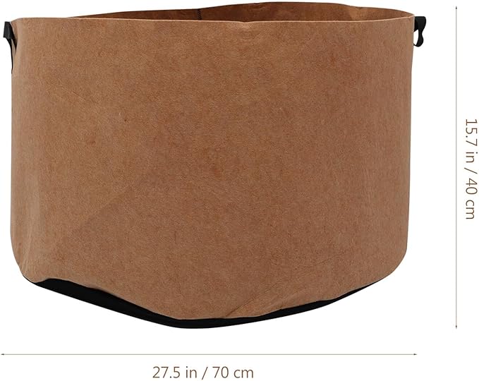 2 Pcs Breathable Non-Woven Plant Growing Bags with Handles 40 Gallon Round Grow Pouches for Outdoor Gardening and Vegetable Planting