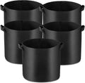 5-Pack 7 Gallon Grow Bags Heavy Duty Container Thickened Nonwoven Fabric Plant Pots with Handles Black