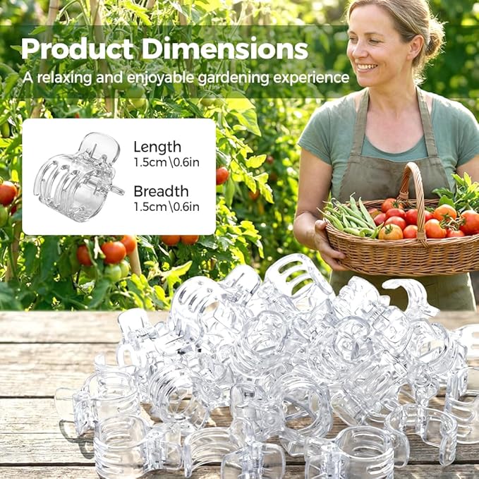 Plant Clip Secured Plastic Plant Clip, Orchid Clips Plant Orchid Support Clips Flower and Vine Clips, for Climbing Plants Clips for Tomato Grape Vine Vegetables Plant Clips (100pcs)