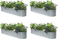 4-Pack Galvanized Raised Garden Bed 8x2x1.5 ft, 17" Tall Planter Boxes Outdoor, Zn-Al-Mg Metal Raised Beds for Gardening Fruit Vegetable, Modular Flower Bed for Outdoor Plants - Brooklyn Grey
