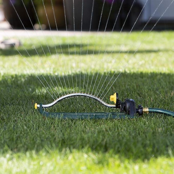 Melnor 65048-AMZ Oscillating Sprinkler with Brass Nozzles and QuickConnect Product Adapter Set, 3,400 sq. ft, Amazon Bundle