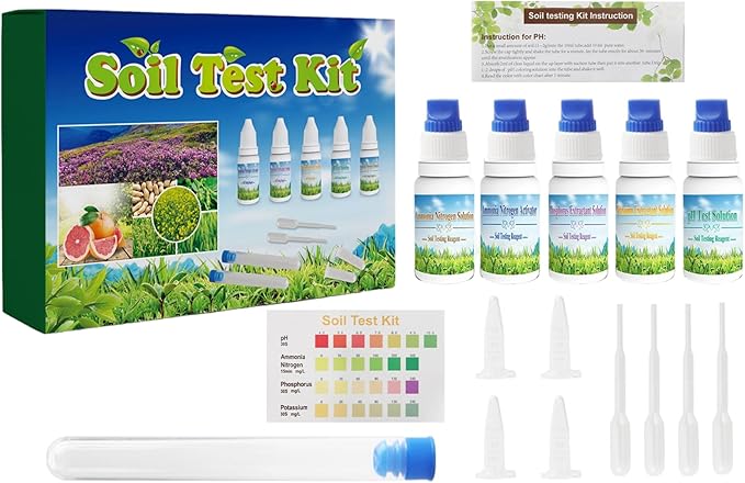 Soil Test Kit, 1 Set Soil Tester for Garden Nutrients, Nitrogen Phosphorus Potassium Test Kit for Agriculture Gardening Lawn Yard