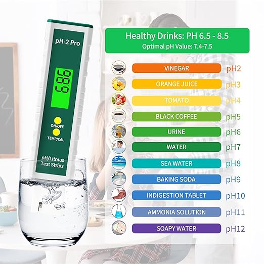 Digital pH and TDS Meter Combo, High Accuracy 0.01 Water Quality Tester and 3-in-1 TDS and EC Meter, PPM and µS Meter for Water, Practical Water Testing Kit