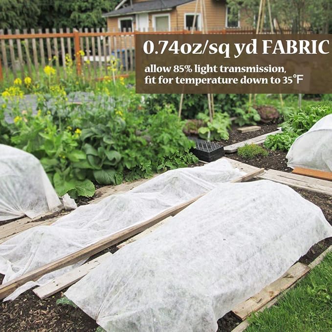 Plant Covers Freeze Protection 10 ft x 30 ft Floating Row Cover 0.9oz/yd² Garden Fabric Plant Cover for Winter Frost/Sun Pest Protection (10FT X 30FT)
